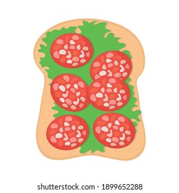 bread with lettuce and tomatoes on top vector illustration design