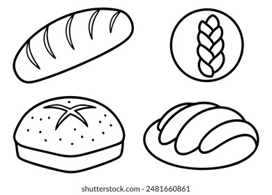 Bread Line Art Detailed and Modern Design Illustrations