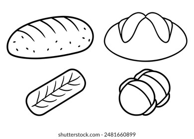 Bread Line Art Minimalist Detailed and Modern Illustrations