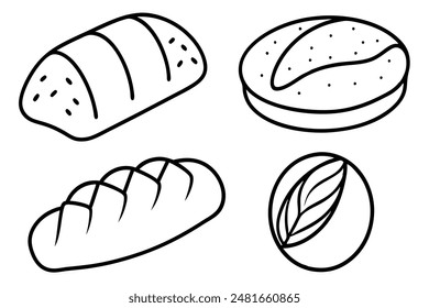 Bread Line Art Modern Elegant and Stylish Illustrations
