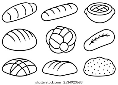 Bread Line Art Showcasing Delicious Bakery Creations
