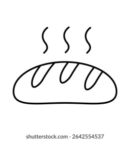 Bread Line Editable Stroke Icon. Fast-food And Drinks Themes Vector Illustration