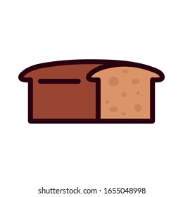 línea de pan y relleno diseño de iconos de diseño panadería tienda de alimentos desayuno tradicional de calidad menú de cocina premium tema Vector ilustración