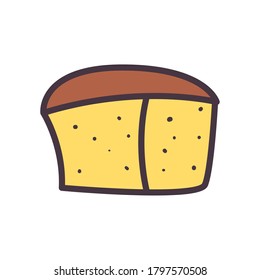bread line and fill style icon design, bakery food shop breakfast traditional quality premium cooking menu meal theme Vector illustration