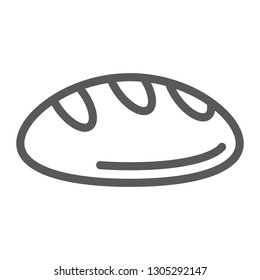 Bread line icon, bakery and food, pastry sign, vector graphics, a linear pattern on a white background, eps 10.