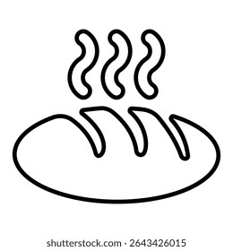 bread line icon design. bread thin black outline symbol vector illustration. editable stroke icon on transparent background.