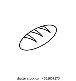 Bread line icon, food & drink elements, bakery product sign, a linear pattern on a white background, eps 10.