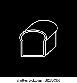 Bread line icon, food & drink elements, bakery product sign, a linear pattern on a black background, eps 10.