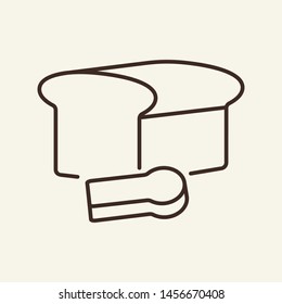 Bread line icon. Loaf, farinaceous dish, meal. Food concept. Vector illustration can be used for topics like food, culinary, nourishment