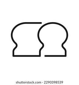 Bread line icon on white background. One line icon. Eps 10.