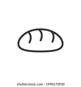 Bread line icon, sign or symbol. Premium pictogram in trendy outline style. Bread pixel perfect vector icon isolated on a white background. 