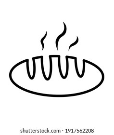 Bread line icon vecto for web design simple design on white background