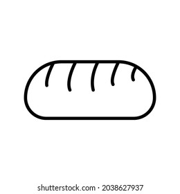 Bread line icon vector on white background