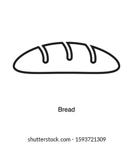 Bread linear icon vector on white background. Food black icon illustration