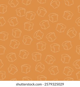 Bread loaf background. Bread seamless pattern. Hand drawn bread loaf bakery motif sketch