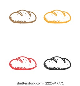 Bread Loaf Bakery Bun icon, bread slices icon, Bread icon, French bread icon logo vector icons in multiple colors 
