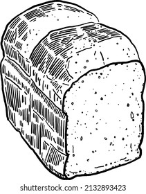 Panadería de pan de pan producto de panadería de mano Dibujo de línea Alimentos Ilustración