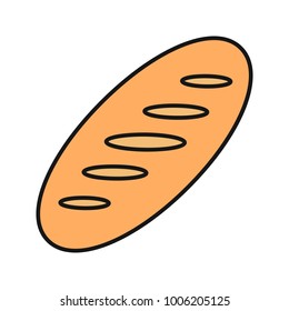 Bread loaf color icon. Bakery. Isolated vector illustration