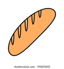 Bread loaf color icon. Bakery. Isolated vector illustration