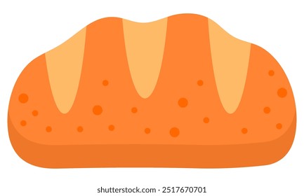 Bread loaf flat icon isolated on white background.