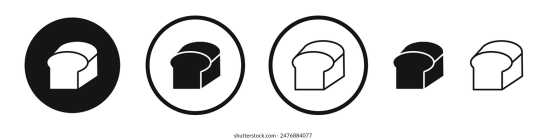 Bread Loaf flat liner icon set.