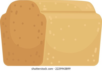 Bread loaf icon. Bakery toast wheat product