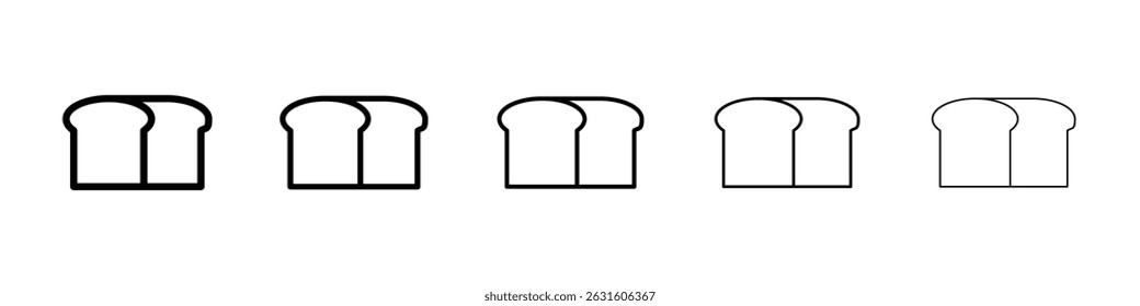 Bread loaf icon in black. Vector illustration for graphic design