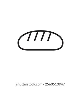 Bread loaf icon Flat art in black and white isolated