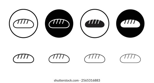 Bread loaf icon Flat art in black and white isolated