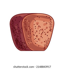 bread loaf icon flat isolated