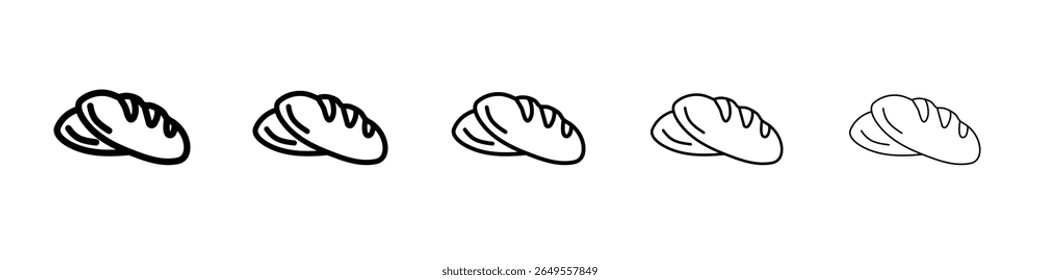 Ícone de pão de pão plano simples esboço logotipo