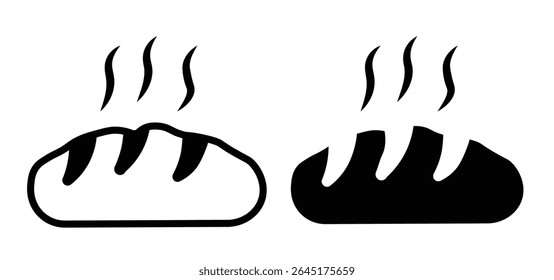 bread loaf icon. French bread icon. baked bread icon. Bread line vector illustration

