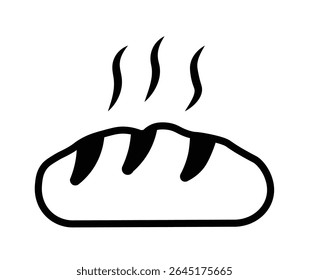 bread loaf icon. French bread icon. baked bread icon. Bread line vector illustration
