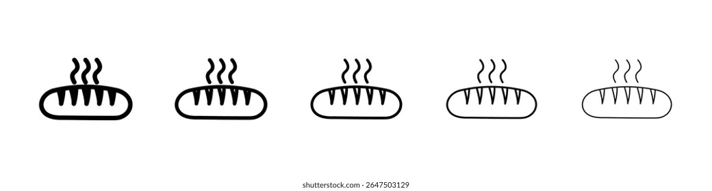 Bread loaf icon graphic set. trendy stroke line style