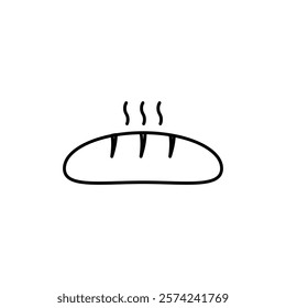 Bread loaf icon linear logo isolated