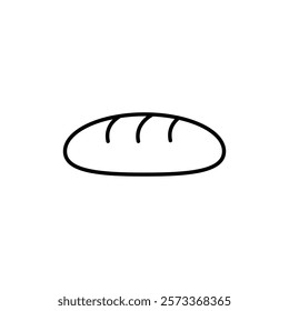 Bread loaf icon Outline thin set