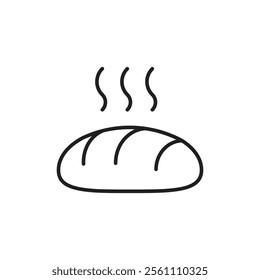 Bread loaf icon Outline vector line symbol