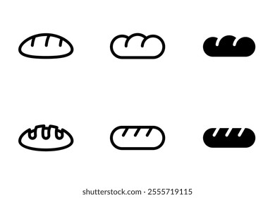 bread loaf icon set collection