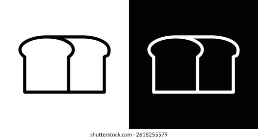 Bread loaf icon shape graphic simple plain clipart symbol. thin line outline art