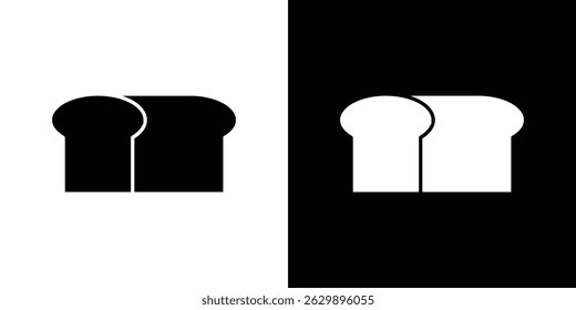 Bread loaf icon in solid flat trendy design style.