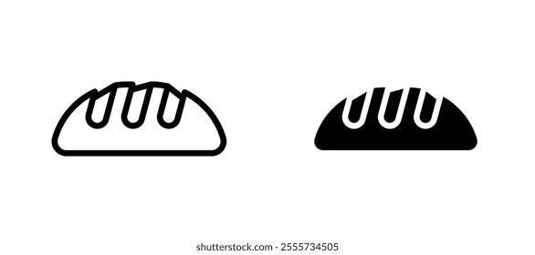 Bread loaf icon symbol collection on white background.