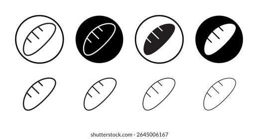 Bread loaf icon Thin line illustration set vector