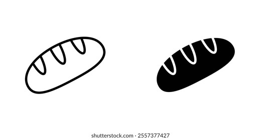 Bread loaf Icon vector. liner and flat style icons set.