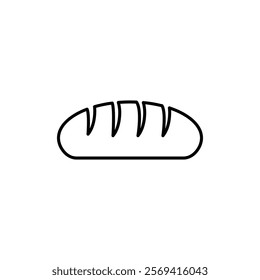 Bread loaf icon Vector logo outline