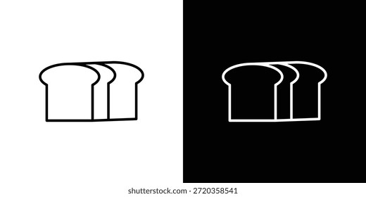 Bread loaf icons black and white vector, line icon set.