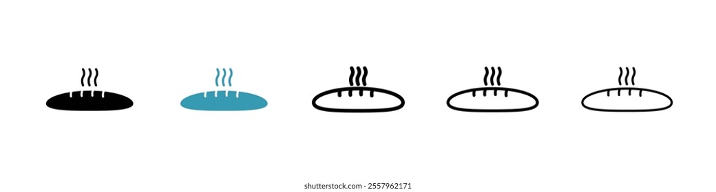 Bread loaf icons pack in black and blue.