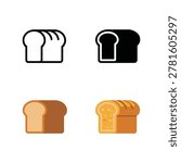 Bread loaf icons set, bakery vector collection, farmers market poster, breakfast cafe branding, fresh baked festival, pastry workshop elements, illustration