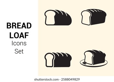 Bread Loaf Icons Set. Editable vector icon. Perfect for web and app interfaces, presentations, infographics, etc
