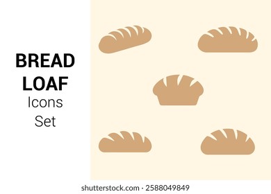 Bread Loaf Icons Set. Editable vector icon. Perfect for web and app interfaces, presentations, infographics, etc
