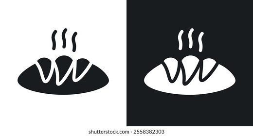 Bread loaf icons in solid black and white colors